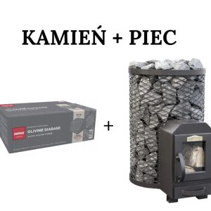 Zestaw piec do sauny na drewno Stoveman 13R-LS + 100kg kamieni