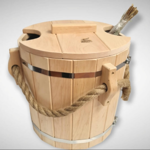 Wiadro do sauny 20l z pokrywką do moczenia witek wkład stalowy